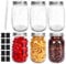 Betrome 32 oz Wide Mouth Mason Jars, 1000ml Glass Jars with Metal Airtight Lids Clear Containers Canning Jars for Storage Overnight Oats, Jam, Honey, Salads, Yogurt, Spices, 6 Pack