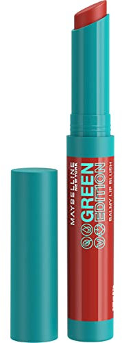Maybelline New York Pflegender Lippenstift mit glänzendem Finish, Vegane Formel mit natürlichen Inhaltsstoffen, Green Edition Balmy Lip Blush, Nr. 010 Sandalwood, 1 Stück