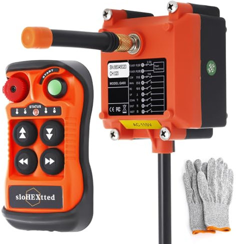 4 canali Pulsante Telecomando per gru senza fili Industriale Trasmettitore e ricevitore 220V radio per Paranco elettrico a catena Argano Gru a ponte Controllore