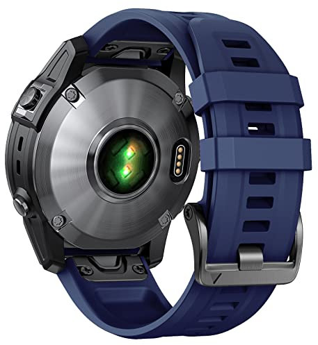 ANBEST Armband für Garmin Fenix 7 Pro/6 Pro/EPIX 2 Armband, 22mm Quick Fit Ersatzarmband für Fenix 6/5/EPIX Pro 47mm/Forerunner 955/965/945/935/Approach S62/Descent G1 Armbänder, Dunkelblau