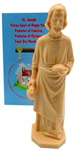 St. Joseph Statue, Schutzpatron der verkauften Häuser, mit Anleitung (evtl. nicht in deutscher Sprache) und Hausgebet