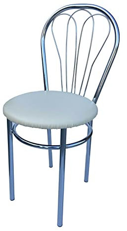 Stuhl Venus Küchenstuhl aus Metal Chrom Bistrostuhl Esszimmer Wohnzimmer Esszimmerstuhl Wohnzimmerstuhl (AL15 Marine)