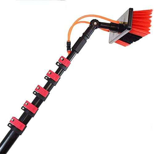 YILEFU Photovoltaik-Panel-Reinigung,3-10.8M Wasser Fed Teleskopbürste Fenster Sauber Solar-Panel Reinigungsbürsten Ausziehbarer Reinigungsmittel Dachreinigungswerkzeuge 55cm Bürstenkopf,10.8m/36FT