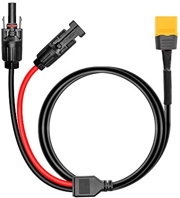 RIIEYOCA Solar Stecker zu XT60 Stecker Adapter Kabel, 1.8m/5.9ft XT60 Stecker verbinden Solarpanel für Solar Generator, Portable Power Station, Lipo Batterie etc