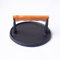 Texas Club BBQ Cast Iron Press with Hardwood Handle | Barbecue Heavy Duty Steak Weight Burger Bacon Grill Press