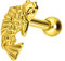 PIERCINGLINE Titan Ohrpiercing KOI KARPFEN Fisch Goldfarben Piercing Schmuck Ohr Stecker Helix
