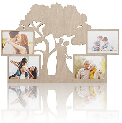 Portafoto da parete multiplo albero dell'amore in Legno. Perfetto per Idea Regalo.