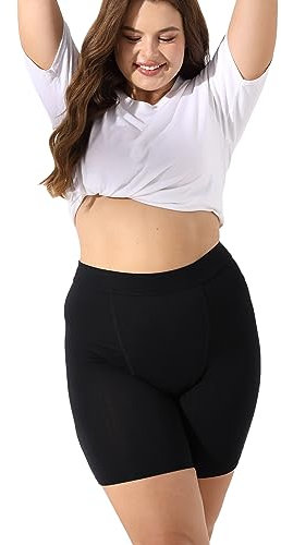Goat Union Periodenunterwäsche 12,7 cm Boy-Shorts/Boxershorts, hohe Taille, starker Durchfluss, mit Bio-Baumwollfutter, FSA-HSA-genehmigt, Schwarz, M