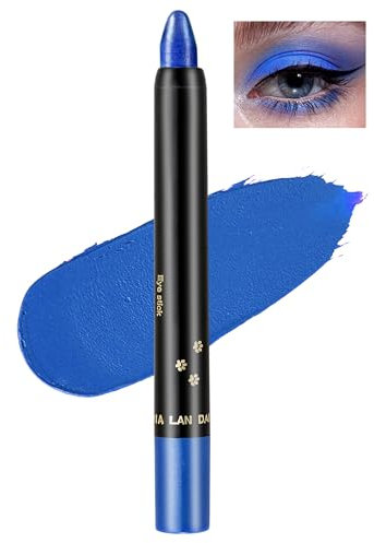 Jutqut Blau Matte Lidschatten Stift, Cream Metallic Eyeliner Stick, Wasserfester Lazy Eyes Lidschattenstift, Long Lasting Eyeshadow Pencil, Langanhaltend Augenstift, Waterproof Augen Make up #13