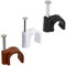 KafTon Round Cable Clips 6mm Assortment of Black Brown White Wire Nails Cable Holder Management Tidy Clips