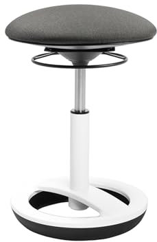 TOPSTAR Sitness Bob höhenverstellbarer Bürohocker, ergonomischer Arbeitshocker, drehbarer Sitzhocker, für gesundes Sitzen, gegen Rückenschmerzen Sitzhöhe von 44-57 cm, hellgrau