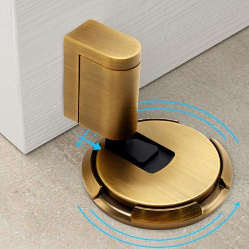 Yiomxhi Türstopper Boden Selbstklebend Schwer Türhalter Tür Stopper ohne Bohren Höhenverstellbarer Türpuffer Wandschutz Türfeststeller mit 3M-Klebeband Schrauben Door Stopper, Bronze