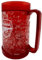 Arsenal Freezer Mug Tankard Plastic Pint Glass - 16 Fluid Ounces - Red - Modern - Insulated - Reusable - Frozen Drink - Home Use