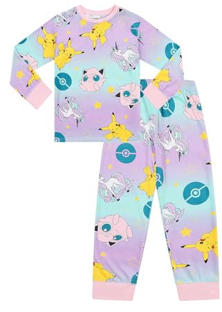 Pigiama in pile rosa Pokemon per bambine, motivo: Pikachu, rosa, 9-10 Years