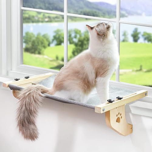 PurezmMoto Window Cat Bed,Window Perch,Window Seat For Cat,Cat Window Hammock Cat Bed Window Perch For Cats Hanging Cat Perches Window Sill Extender Bedsides Seat