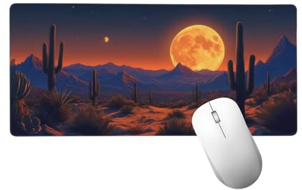 Tapis de Souris de Jeu, Lune Tapis de Souris XXL 120 x 40 cm, sous Main Bureau Gaming Grand, Mouse Pad Désert Accessoires Bureau, Base en Caoutchouc Antidérapante, pour Gamer, Ordinateur, PC H-835