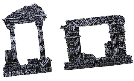 ULTECHNOVO 2stücke Aquarium Dekoration Unterwasser Marmor-säulen Ornament Für Fischbecken Langlebige Resin- Für Süß Und -aquarien