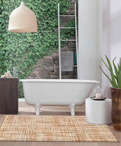 Pierre Tappeti Tappeto bagno CRAZY BEIGE in micorfibra misto cotone, morbido antiscivolo lavabile in lavatrice, tappetino lavabo cm.50x80