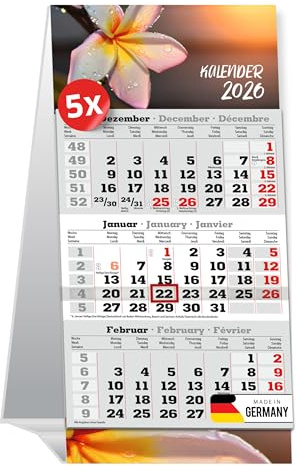 PRIMUS PRINT 5x Tischaufstellkalender 2027-3 Monatskalender zum Aufstellen