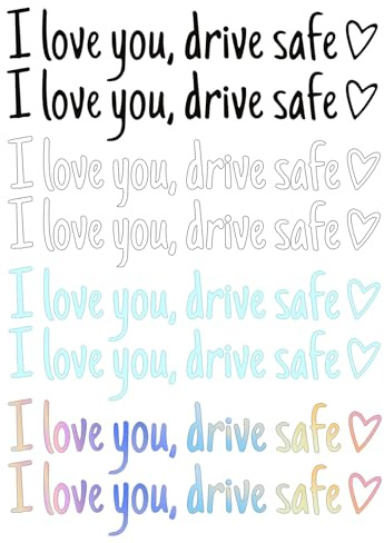 8 Stück I Love You Drive Safe Spiegel Aufkleber,Vinyl Rückspiegel Aufklebers,Niedliche Auto-Aufkleber,Herz Süß Autospiegel Aufkleber Wasserdichter,Autodekoration Geschenk für Fahrer Frauen,Männer
