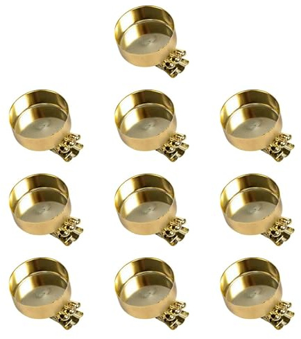 Pegciuho 10x Christbaum Kerzenclips, Christbaumschmuck, Metall, 4,8 X 4 X 3,5 Cm, Kerzenhalter für Partys, Gold