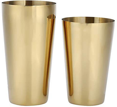 Cocktail-Shaker-Dosen-Set, 304 Edelstahl, Cocktail-Shaker-Flaschen-Set, Barkeeper-Barzubehör, Barzubehör-Werkzeuge für Barkeeper (Gold)