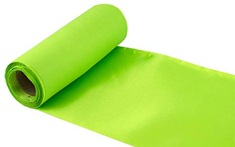 Creativery 9m Rolle Satinband 30cm (maigrün 550 / lindgrün/hellgrün) // Tischläufer Satin Band Stoff Gewebe Tischband Deko