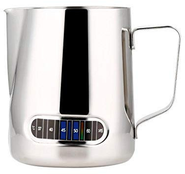 600ml Kaffeekanne,Edelstahl Kaffee Milchschaumkrug mit Thermometer für Milchkanne, Milch Aufschäumen,Kaffee