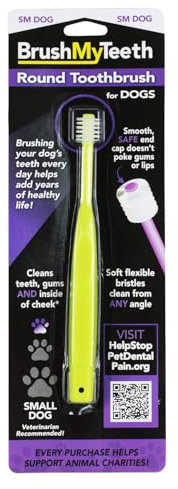 Brush My Teeth Zahnbürste für kleine Hunde, abgerundeter Bürstenkopf – weiche, flexible Borsten, sicheres und sanftes Bürsten für kleine Hunde, kleine Rassen und Welpen, tägliches Bürsten fügt