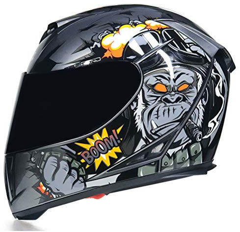 Integralhelm Motorrad mit Doppelscheibe Stilvoller Rennhelm mit Schnellverschluss Casco Moto Motorradhelme Herren / Damen Integralhelm