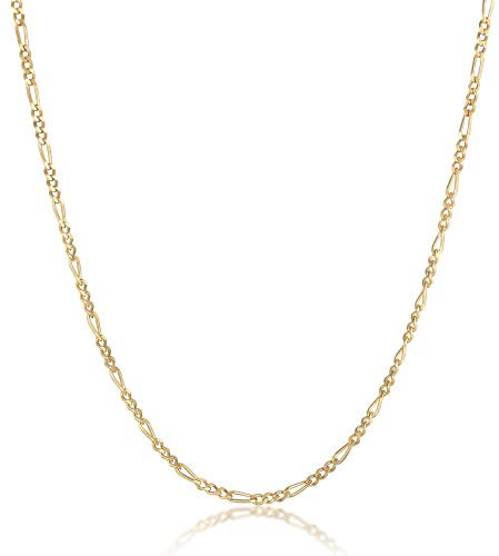 Kuzzoi Exklusive Herren Halskette goldfarben mit Figaro Glieder (3,5 mm) für Anhänger, Massive Kette für Mann oder Freund, Robuste Herrenkette aus 925 Sterling Silber vergoldet, Länge 60 cm
