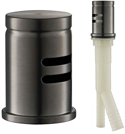 Kraus Dishwasher Air Gap, Brass, Spot Free Black Stainless, Flat Top