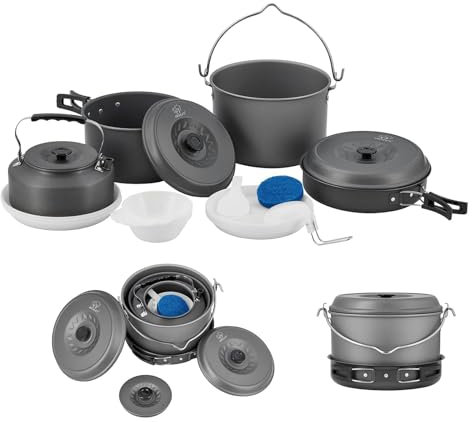 Bulin Unisex-Erwachsene BL_BL200-C9_Black Kochgeschirr mit offenem Feuer, Schwarz, 20 Stück, 20PCS
