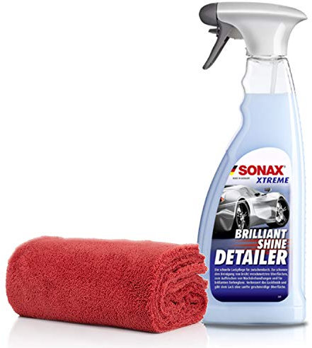 detailmate SONAX Quick Detailer Set: SONAX Xtreme Brilliant Shine Detailer 750ml + Mikrofasertuch Superflausch 40x40cm, 550GSM
