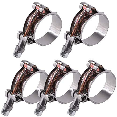 Glarks Morsetti per tubi flessibili in acciaio inox da 38-43 mm, per tubi flessibili turbo di aspirazione