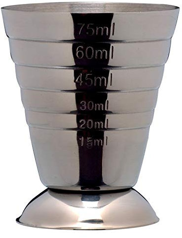 Piazza - Cuillère à cocktail en acier inoxydable, doseur professionnel pour équipement de bar, Jigger Barman | Capacité 75 ml