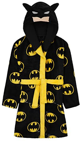 DC Comics Vestaglia Bambino Batman Vestaglia Pile Ragazzo(Nero, 9-10 anni)
