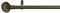 Gardinenstange Volterra 1, messing-antik, 16mm Durchmesser, 250cm, inkl. Trägern