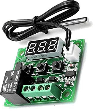 ATEC - Termostato Digitale con Display Led per Controllo Della Temperatura e Sensore Impermeabile (XH-W0509 [5Vdc] (1 Pz))