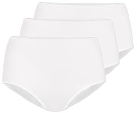 Teyli Slip Damen 3er Pack Baumwolle zum Kaschieren von Unvollkommenheiten - Bikinis & Taillenslips für Damen - Slips Baumwolle Frauen - Pantys Cotton Women Weiß 4XL