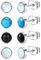 ADRAMATA 4 Paar Edelstahl Ohrstecker Mondstein Ohrringe Türkis-Ohrringe Opal Ohrstecker Schwarzer Onyx Ohrstecker für Damen