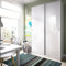Armario 2 Puertas Denali, Percha para Dormitorio, Armario con Puertas correderas, 120x50h204 cm, Blanco Brillante