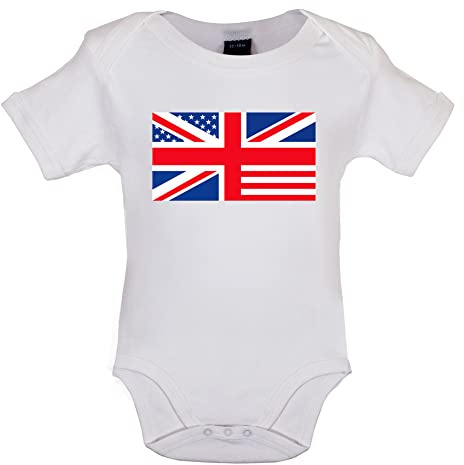 Dressdown Union Jack US Flag - Organic Babygrow/Body Suit