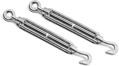 Design61 2er Set Spannschlösser M8 x 110mm Drahtspanner Haken/Öse Spannhaken für Drahtzäune Wäscheleine Sonnensegel Seile