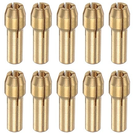 sourcing map 10Stk Messing Spannzange 2.4mm Messing Bohrer Spannfutter Mini Elektro Schleifer Schnell Wechsel Bohrer Bohrfutter Bit Set für Drehstab Werkzeuge 4.3mm Schaft Durchmesser
