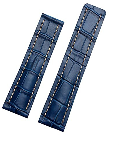 ORKDFJ Uhrenarmband aus echtem Leder für Breitling-Uhrenarmband, Rindslederarmband mit Faltschließe, 22 mm, 24 mm, 24 mm, Achat