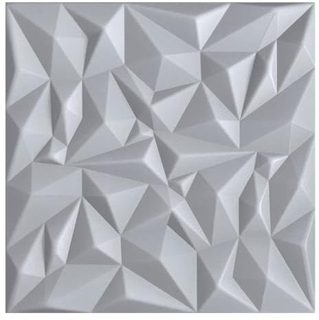 3D Paneele, Polystyrol Paneele, Deckenpaneele, 3D Wandpaneele, Dekoren, Decken - Mirror Wandverkleidung, 3mm dick - 50x50cm / 18m² - 72 Stück (Hellgrau 02)