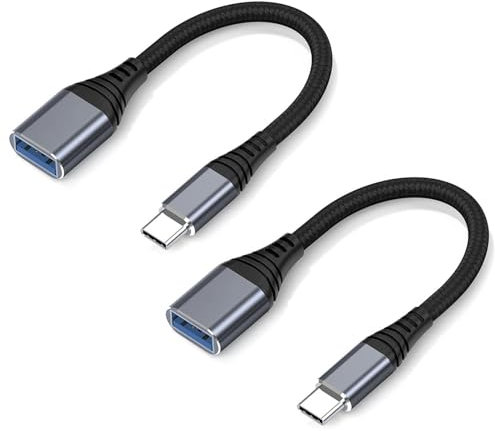 Vanpiece USB C to USB Adapter, Type C Male to USB 3.0 Female OTG Cable Converter, USB Adapter Compatible with MacBook/Air/Pro, 5 Gbps High Speed, Grey(2 Pack)