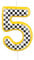 mciskin Racing Cars Birthday Candles, Yellow Cars Number 5 Candles for Cake,Girl Boy 5th Birthday Decorations, Black and White Stripes Racing Theme for Girls Boys Men Birthday Party Supplies