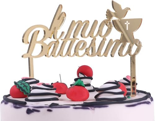 Cake Topper Battesimo Oro